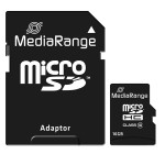 MediaRange Micro Secure Digital Card, 16GB, micro SDHC, MR958, UHS-I U1 (Class 10), s adaptérem