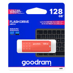 Goodram USB flash disk, USB 3.0, 128GB, UME3, oranžový, UME3-1280O0R11, USB A, s krytkou