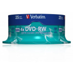 DVD-RW, 4,7GB, 4x, Verbatim, 25-cake