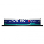 Verbatim DVD-RW, Matt Silver, 43552, 4.7GB, 4x, spindle, 10-pack, bez možnosti potisku, 12cm, pro archivaci dat