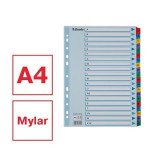 Zesílené rejstříky "Mylar", mix barev, karton, A4, A-Z, ESSELTE