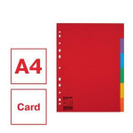 Rejstříky "Economy", mix barev, karton, A4, 6 dílů, ESSELTE