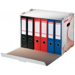 Archivační kontejner na pořadače "Standard", bílá, s předním otevíráním, karton, ESSELTE