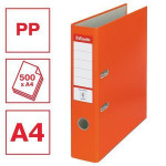 Pákový pořadač "Economy", ochranné spodní kování, oranžová, 75 mm, A4, PP/karton, ESSELTE