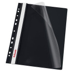 Desky s rychlovazačem a multiperforací, do pořadače, černá, A4, PP, ESSELTE