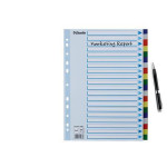 Barevné rozlišovače, mix barev, A4, plast, 20 dílů, ESSELTE