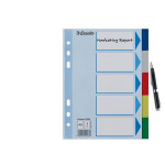 Barevné rozlišovače, mix barev, A5, plast, 5 dílů, ESSELTE