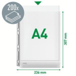 Kapsy s rozšiřitelnou kapacitou "Jumbo extra", matné, 20 mm, A4, 170 micron, LEITZ