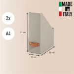 Stojan na časopisy "Puro", pískově béžová, 100 mm, karton, 2 ks/balení, LEITZ 24710012