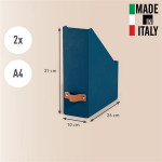 Stojan na časopisy "Puro", oceánově modrá, 100 mm, karton, 2 ks/balení, LEITZ 24710068