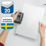 Děrovačka "ECO", černá, 20 lsitů, RAPID