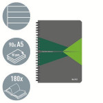 Blok "Office", šedo-zelená, A5, linkovaný, 90 listů, plastový povrch, LEITZ