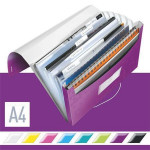 Aktovka na spisy "Wow", fialová, A4, PP, 6 částí, LEITZ