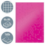 Zápisník "Wow", růžová, čtverečkovaný, A4, 80 listů, lesklá, LEITZ