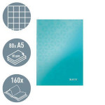 Zápisník "Wow", ledově modrá, čtverečkovaný, A5, 80 listů, s tvrdými deskami, LEITZ