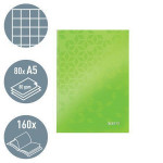 Zápisník "Wow", zelená, čtverečkovaný, A5, tvrdé desky, 80 listů, LEITZ