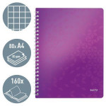 Blok na psaní "Wow", purpurová, A4, čtverečkovaný, LEITZ
