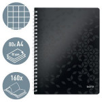 Spirálový sešit "Wow", černá, čtverečkovaný, A4, 80 listů, LEITZ