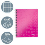 Blok na psaní "Wow", metalická růžová, A5, čtverečkovaný, LEITZ