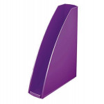 Stojan na časopisy "Wow", metalická fialová, 60 mm, plast, LEITZ