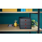 Zásuvkový box " Cosy Click&Store", sametová šedá, 3 zásuvky, laminovaný karton, LEITZ 53680089