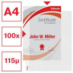 Euroobaly otevřené shora a z boku, čirá, A4, 115 mikronů, pomerančový povrch, ESSELTE