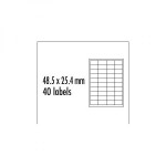 Logo etikety 48.5mm x 25.4mm, A4, matné, žluté, 40 etiket, baleno po 10 ks, pro inkoustové a laserové tiskárny