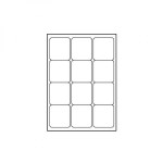 Logo etikety 66mm x 70mm, A4, matné, bílé, 12 etiket, 140g/m2, baleno po 10 ks, pro inkoustové a laserové tiskárny