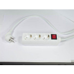 Prodlužovací kabel, 3 zásuvky, 1,5 m, s vypínačem