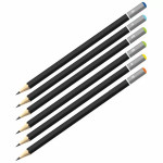 Berlingo, grafitová tužka set 6ks (2H-2B), black, 1ks, bez pryže