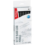 Berlingo, grafitová tužka set 10ks (3H-3B), black, 1ks, bez pryže