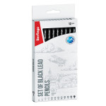 Berlingo, grafitová tužka set 12ks (3H-3B), black, 1ks, bez pryže