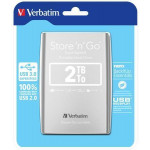 2,5" HDD (hard disk), stříbrná, 2TB, USB 3.0, VERBATIM 53189