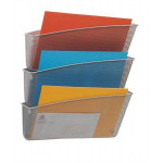 Nástěnný odkladač drátěný, stříbrný, 3-dílný, ALBA