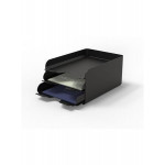 Odkladač, černá, kov, 3 oddíly, ALBA ODBLOC N