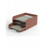 Odkladač, terakota, kov, 3 oddíly, ALBA ODBLOC T