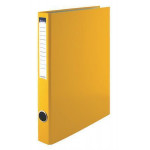 Pořadač čtyřkroužkový, žlutý, 35 mm, A4, PP/karton, VICTORIA