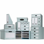 Úložný box "Style", modro-bílá, karton, 33,3x28,5x39 cm, FELLOWES