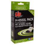 UPrint kompatibilní ink s CZ109AE, CZ110AE, CZ111AE, CZ112AE, HP 655, H-655XL PACK, black, 550+3x750str., 20+3x12ml