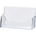 Stojánek na vizitky, průsvitný, 50 ks, plast, HELIT