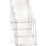 Držák na katalogy, transparentní, stolní, 1/3 A4, 4 oddíly, HELIT H2352002