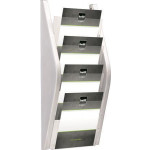 Držák na katalogy, stříbrná, nástěnný, A4, 4 oddíly, HELIT H6270100