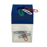 Zásobník na sponky, transparentní/modrá, magnetický, DEA0570