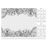 Podložka na stůl "Květy", A3, 410x297 mm, s omalovánkou, 2025/2026, PANTA PLAST