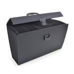 Aktovka na dokumenty, s držadlem, černá, 19 přihrádek, A4, PP, RAPESCO