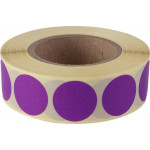 Etikety, fialová, kruhové, průměr 20 mm, 1000 etiket/ role