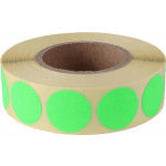 Etikety, zelená, kruhové, průměr 20 mm, 1000 etiket/ role