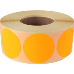 Etikety, oranžová, kruhové, průměr 38 mm, 1000 etiket/ role
