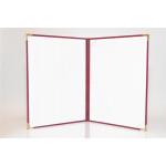 Obal na certifikáty, bordó, A4, exkluzivní, koženka, kovové rohy