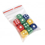 Kostky, mix barev, plast, 10 ks